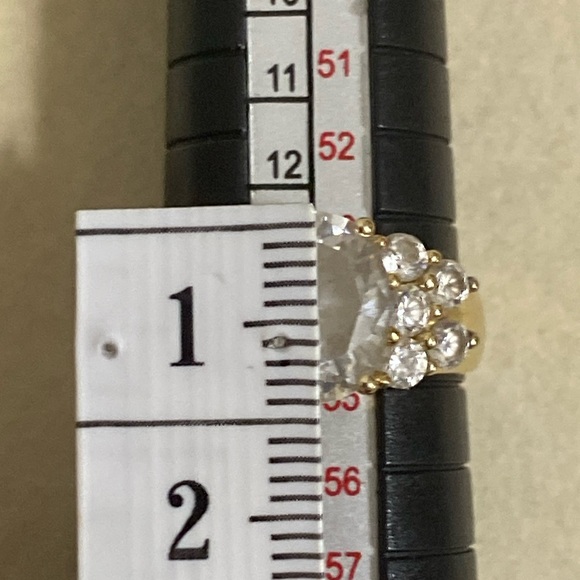 14K Yellow Gold Large CZ Ring - Picture 13 of 16